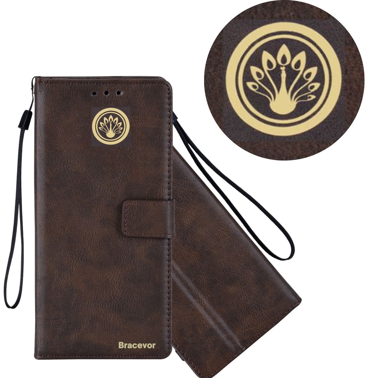 Bracevor Premium Design Flip Cover leather wallet case for Redmi 12c / Poco C55