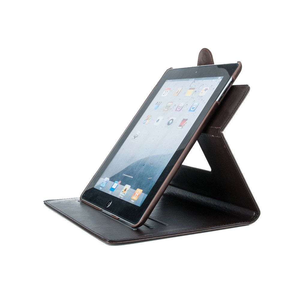 Book folio Leather Case for Apple iPad 2, iPad 3, iPad 4 - Executive Brown