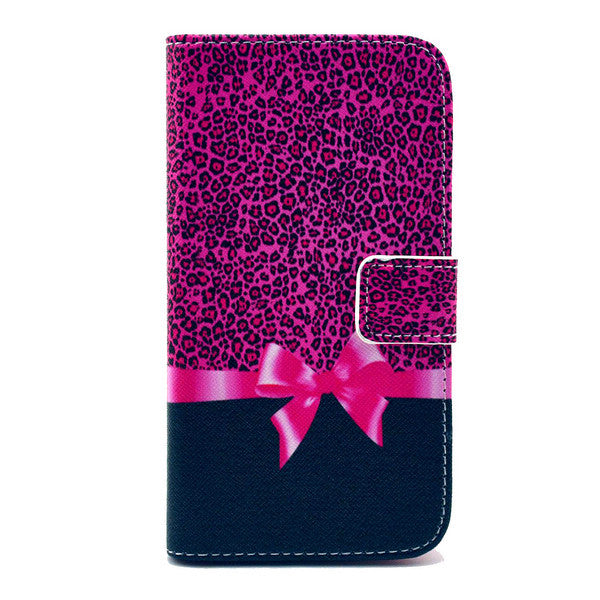 Bracevor Rose Bowknot Wallet Leather Flip Case for Samsung Galaxy S4 i9500