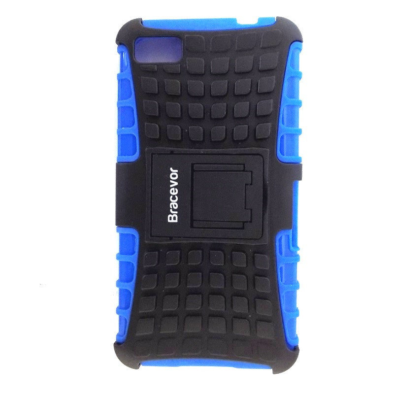 Bracevor Rugged Armor Hybrid Kickstand Case Cover for Blackberry Z10 - Blue