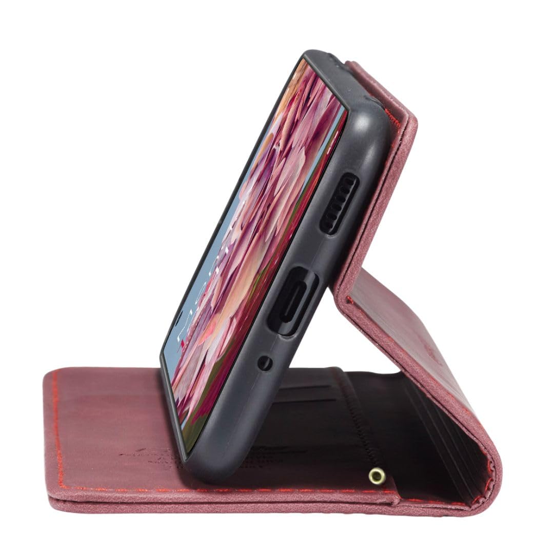Bracevor Premium Design Flip Cover leather wallet case for Oneplus 11 5G Red 3