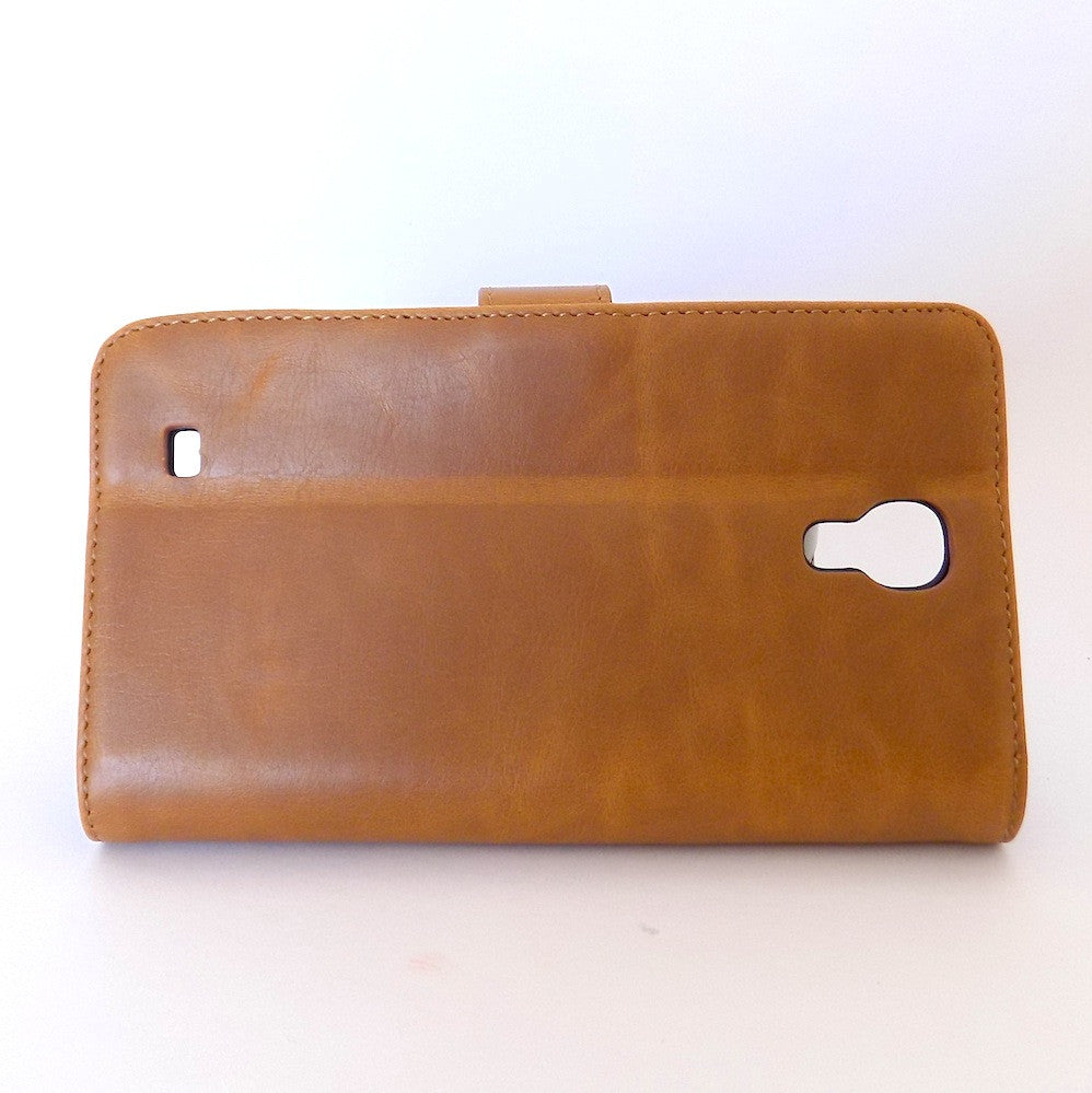 Bracevor Vintage Caramel Wallet Leather Flip Case for Samsung Galaxy Mega 6.3 4