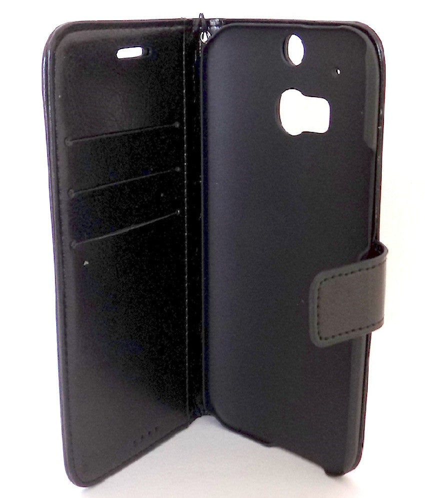 Bracevor Deluxe Black HTC One M8 Wallet Leather Case 2