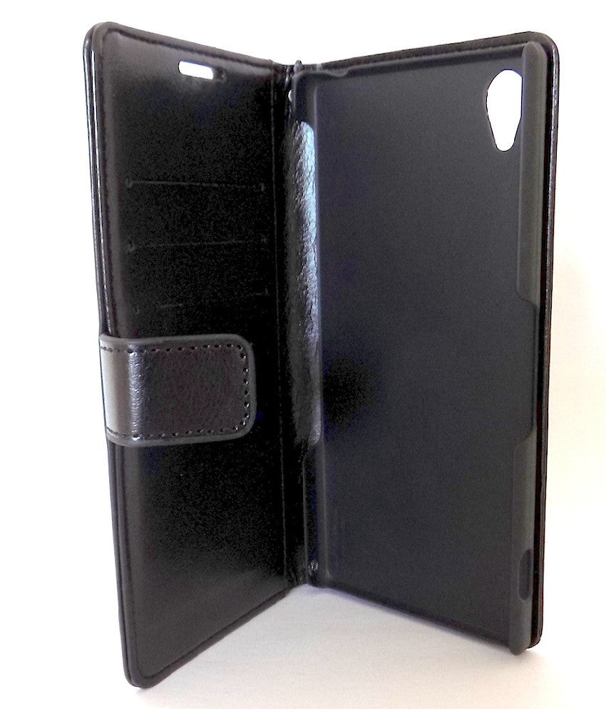 Bracevor Deluxe Black Sony Xperia Z2 Wallet Leather Case 3