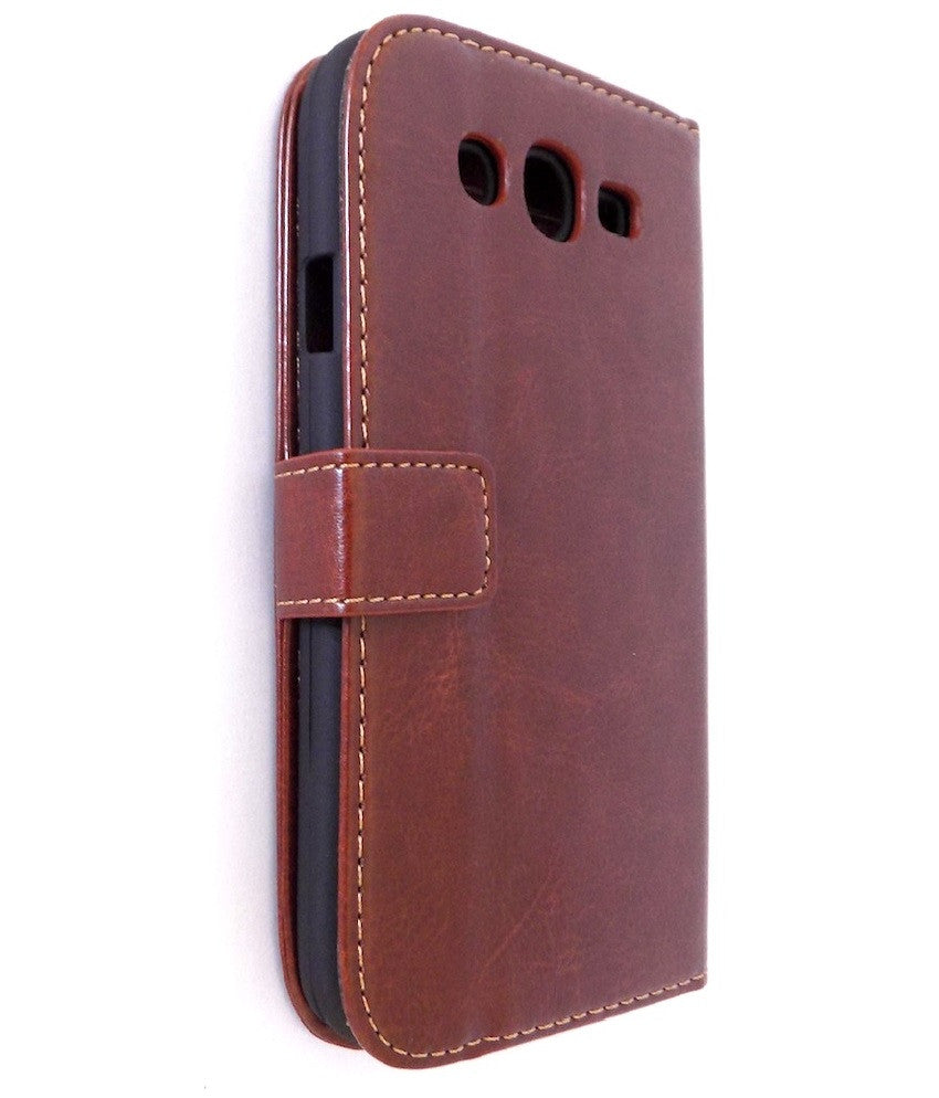 Bracevor Executive Brown Samsung Galaxy Grand Duos Wallet Flip Leather Case 2