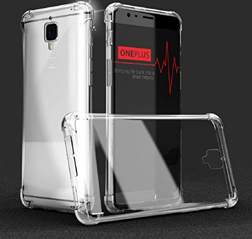 Bracevor Shockproof Hybrid Clear Protection Case Cover For OnePlus 3/ One Plus 3T - Transparent