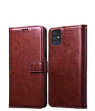 Bracevor Samsung Galaxy M31s Flip Cover Case | Premium Leather | Inner TPU | Foldable Stand | Wallet Card Slots - Executive Brown