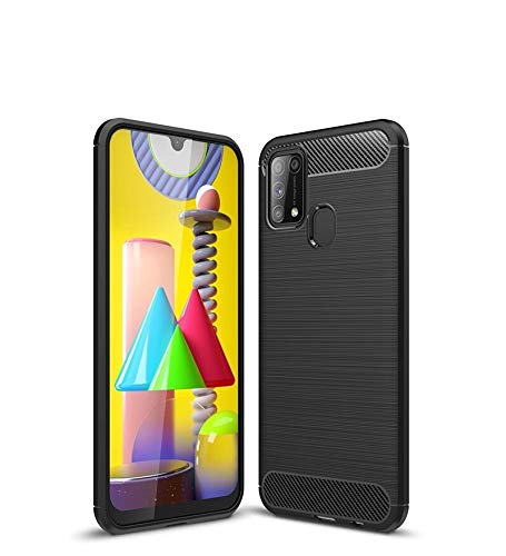Bracevor Back Cover for Samsung Galaxy M31 | F41 | M31 Prime  (Black) | Brushed Texture | Rugged Armor Cover