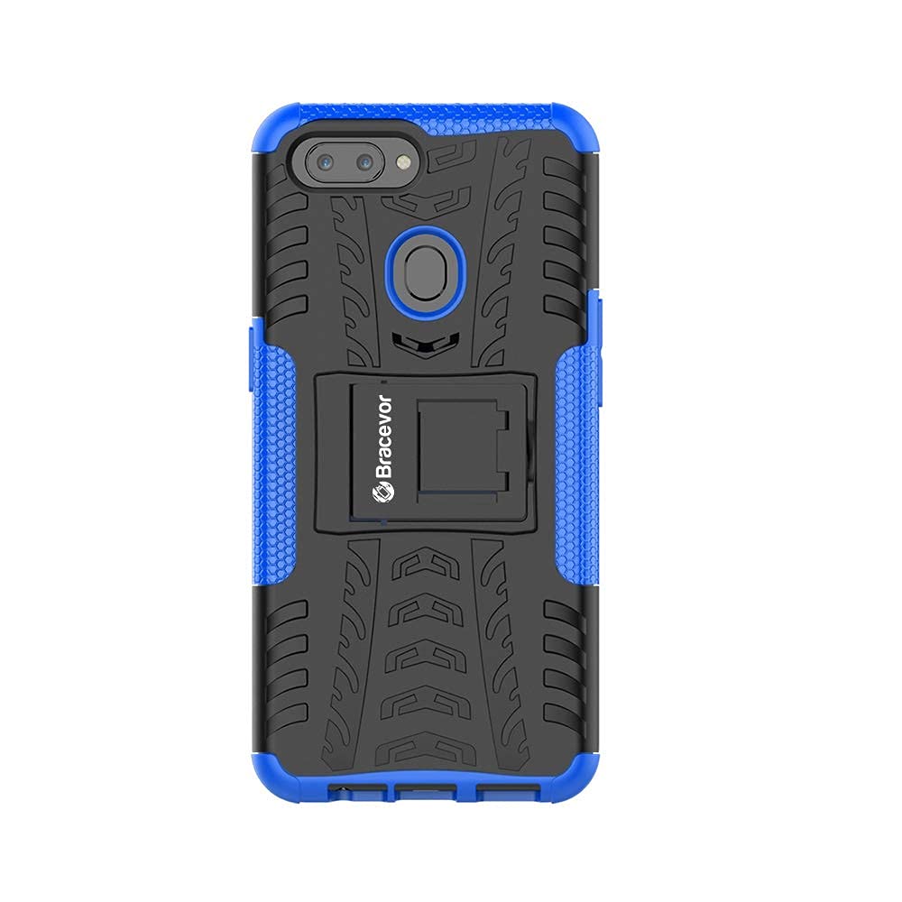 Bracevor Shockproof Oppo Realme 2 Hybrid Kickstand Back Case Defender Cover - Blue