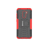 Bracevor Shockproof Xiaomi Poco F1 Hybrid Kickstand Back Case Defender Cover - Red