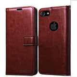 Bracevor iPhone 7 Plus Flip Cover Case | Premium Leather | Inner TPU | Foldable Stand | Wallet Card Slots - Executive Brown