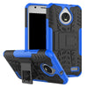 Shockproof Motorola Moto E4 [5 inch] Hybrid Kickstand Back Case Defender Cover - Blue