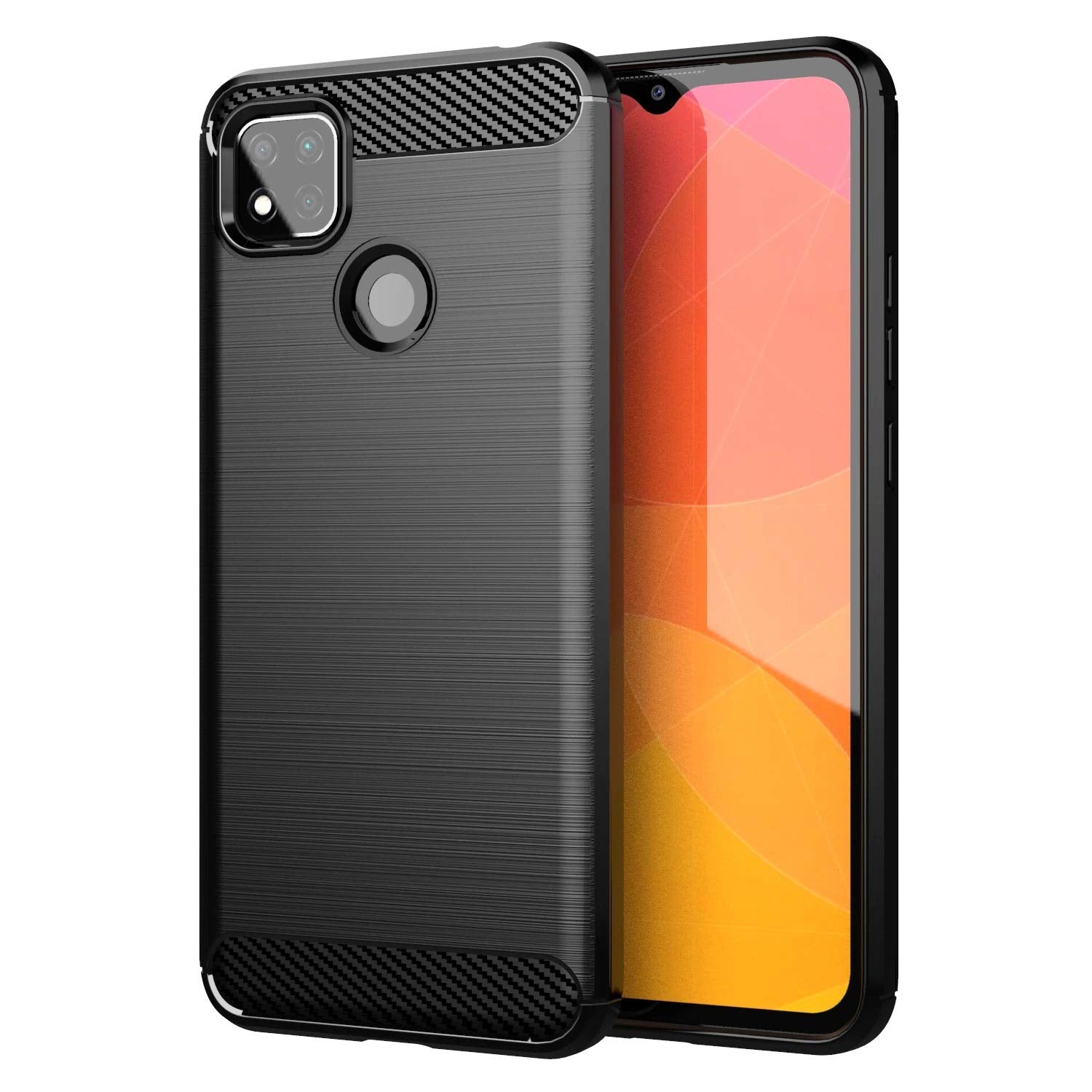 Bracevor Back Cover for Xiaomi Redmi 9 (Black) | Brushed Texture | Rugged Armor Cover