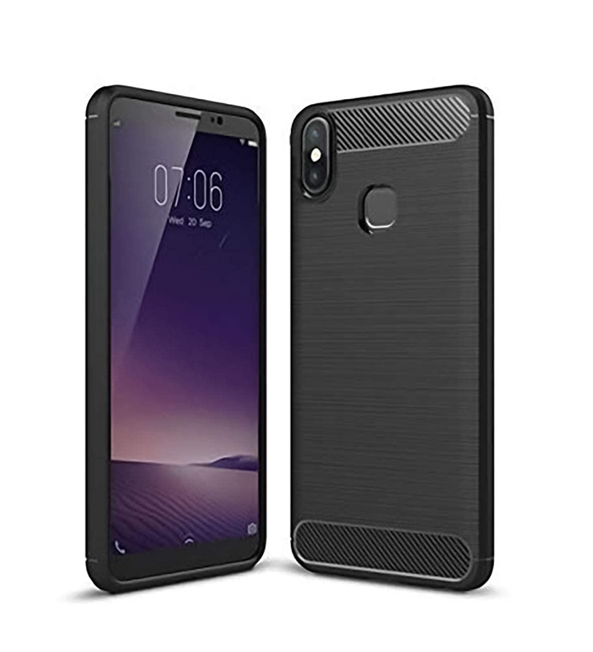 Bracevor Back Cover for Vivo V9/V9 Pro/V9 Youth (Black) | Brushed Texture | Rugged Armor Cover