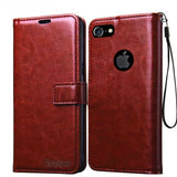 Bracevor iPhone 8 Flip Cover Case | Premium Leather | Inner TPU | Foldable Stand | Wallet Card Slots - Executive Brown
