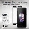 Oneplus 5 Tempered Glass | Premium Full Front Body Cover | Edge to Edge Screen Guard protector - Black
