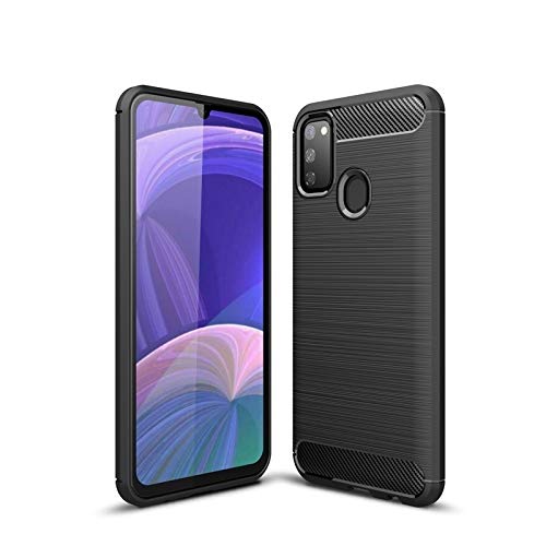 Bracevor Back Cover for Samsung Galaxy M30s | M21 (Black) | Brushed Texture | Rugged Armor Cover