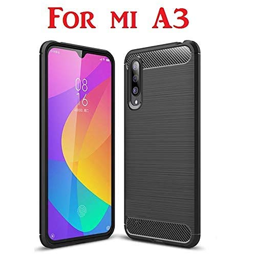 Bracevor Back Cover for Mi A3 (Black) | Brushed Texture | Rugged Armor Cover