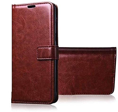 Bracevor Realme X | Oppo K3 Flip Cover Case | Premium Leather | Inner TPU | Foldable Stand | Wallet Card Slots - Executive Brown
