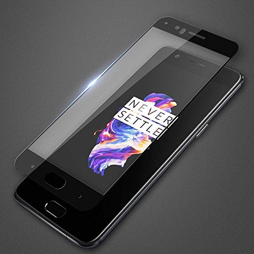 Oneplus 5 Tempered Glass | Premium Full Front Body Cover | Edge to Edge Screen Guard protector - Black
