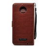 Bracevor Moto Z Flip Cover Case | Premium Leather | Inner TPU | Foldable Stand | Wallet Card Slots - Executive Brown