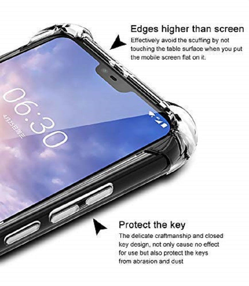 Bracevor Flexible Shockproof TPU for Nokia 8.1 | Nokia 7.1 Plus Back Case Cover | Ultimate Edge Protection | Cushioned Edges | Premium Design - Transparent