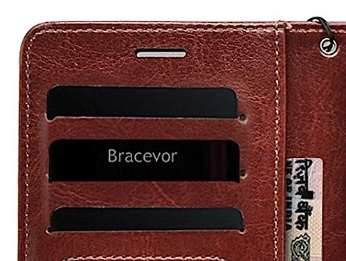 Bracevor Samsung Galaxy M30s | M21 Flip Cover Case | Premium Leather | Inner TPU | Foldable Stand | Wallet Card Slots - Executive Brown