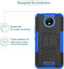 Shockproof Motorola Moto E4 Plus [5.5 inch] Hybrid Kickstand Back Case Defender Cover - Blue