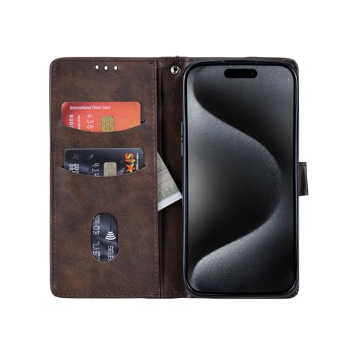 Bracevor Premium Design Flip Cover leather wallet case for Apple iPhone 15 