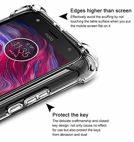 Motorola Moto X4 Flexible Shockproof TPU Back Case Cover | Ultimate Edge Protection | Cushioned Edges | Anti Slip | Premium Design - Transparent