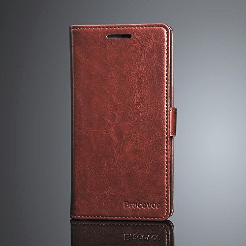 Bracevor Oneplus One Flip Cover Case | Premium Leather | Inner TPU | Foldable Stand | Wallet Card Slots - Executive Brown