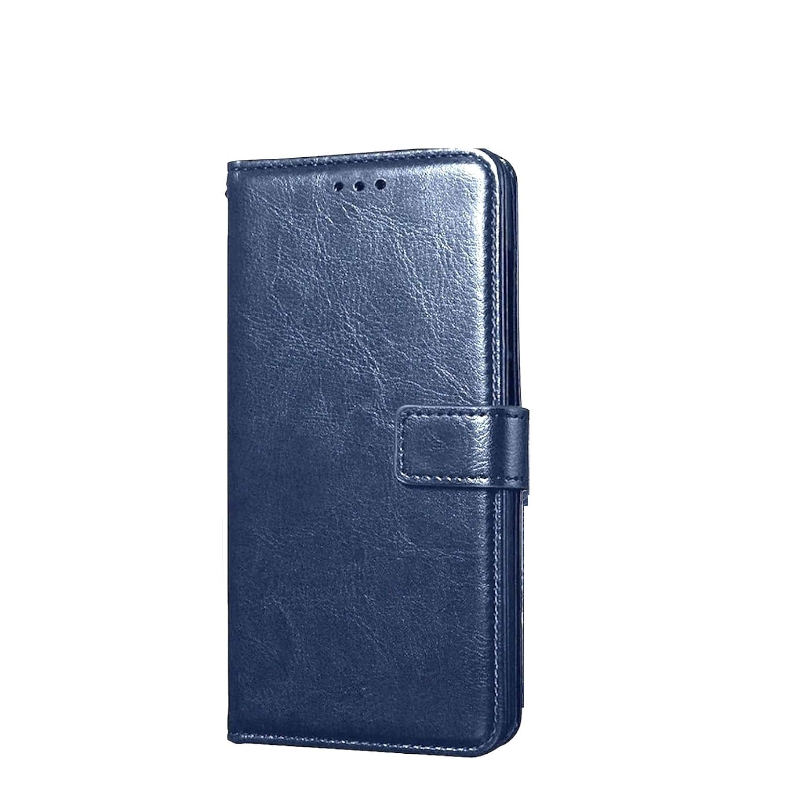 Bracevor Samsung galaxy M30 Flip Cover Case | Premium Leather | Inner TPU | Foldable Stand | Wallet Card Slots - Executive Blue