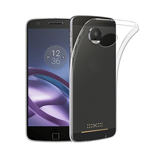 Flexible TPU Motorola Moto Z2 Play Back Case Cover | Ultimate Edge Protection | Cushioned Edges | Anti Slip | Premium Design - Transparent