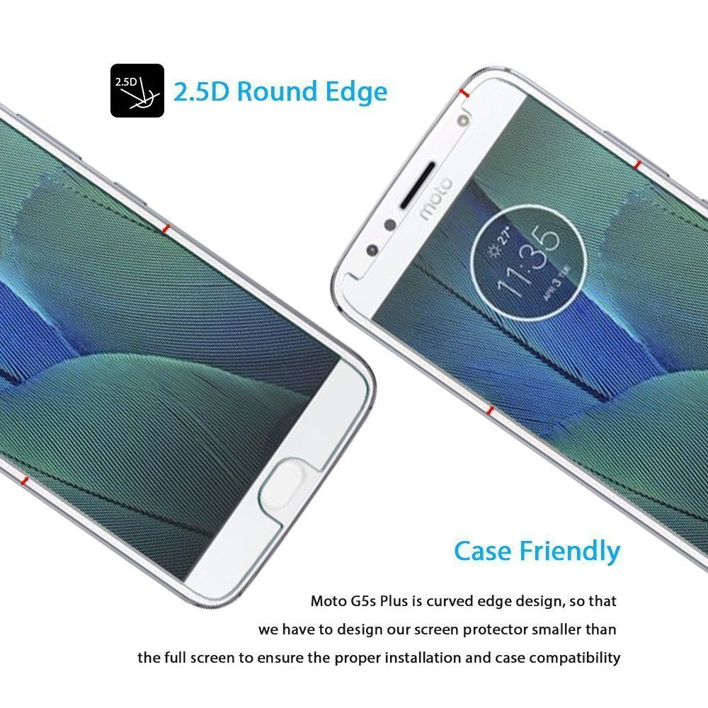 Motorola Moto G5s Plus Tempered Glass Edge to Edge Screen Guard protector - Transparent