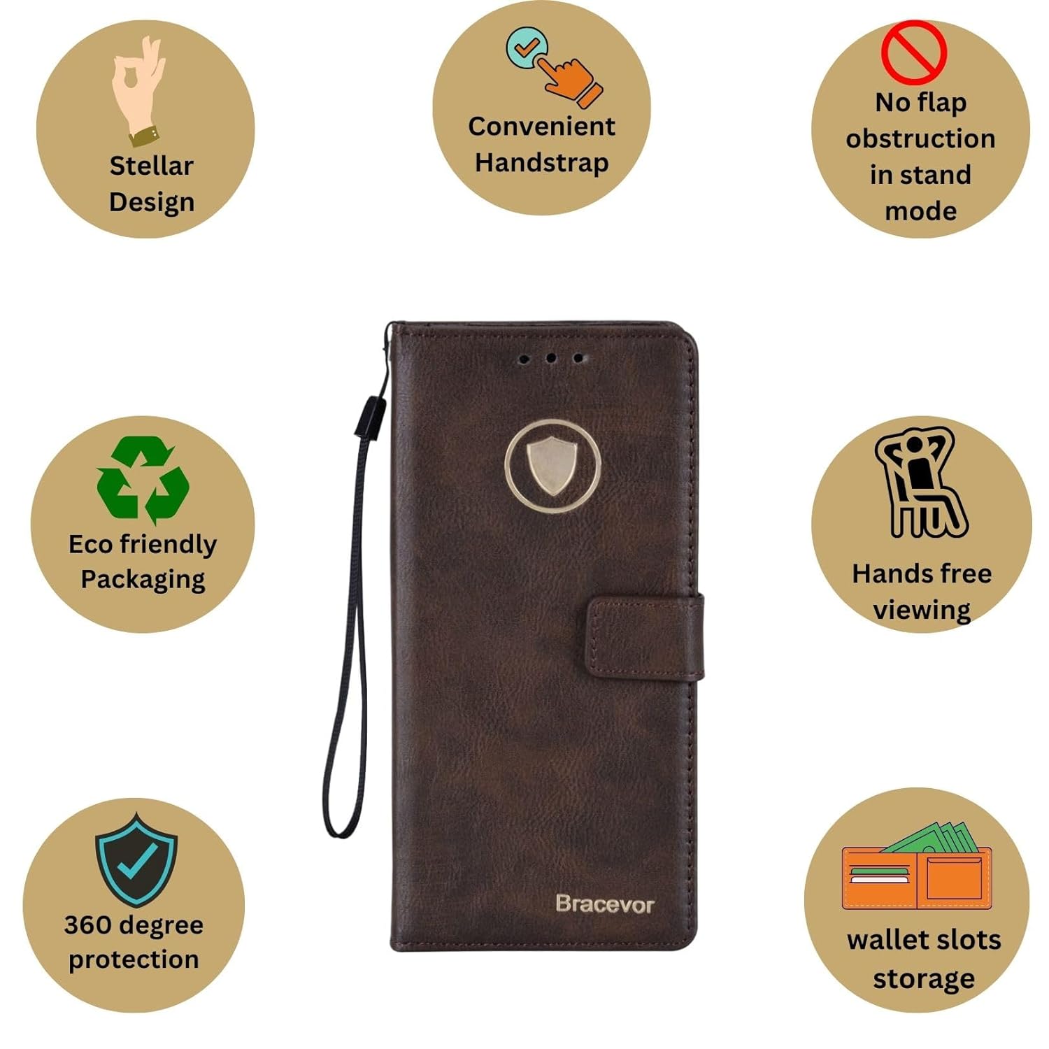 Bracevor Premium Design Flip Cover leather wallet case for Realme 11 Pro 5G
