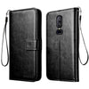 Bracevor OnePlus 6 | One Plus 6 Flip Cover Case | Premium Leather | Inner TPU | Foldable Stand | Wallet Card Slots - Executive Black