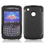 Triple Layer Defender Back Case for Blackberry Curve 8520 - Black