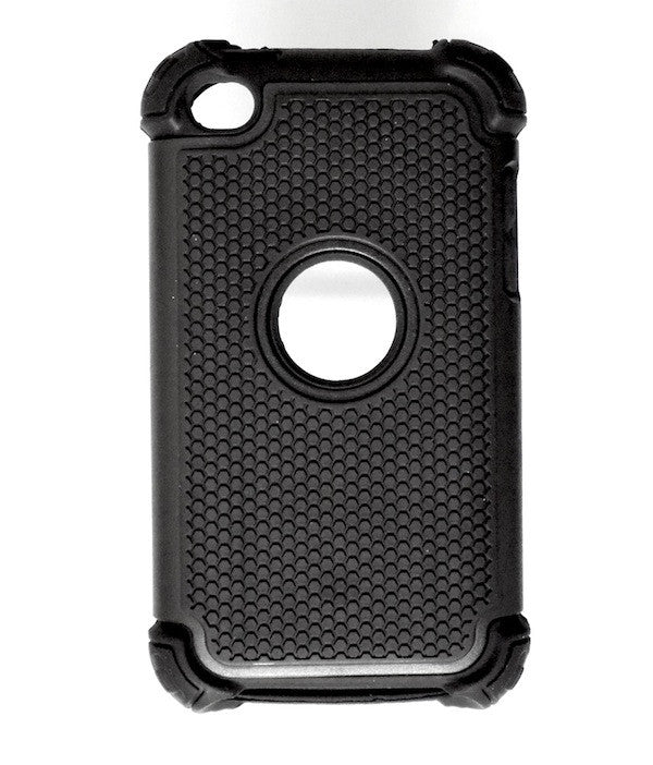 Bracevor Triple Layer Defender Back Case Cover for Apple iPod Touch 4 - Black