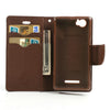 Mercury Goospery Fancy Diary Leather Case Cover for Sony Xperia M - Brown / Black