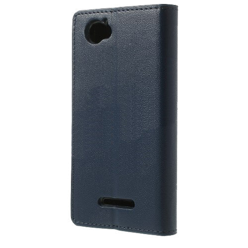 Bracevor Mercury Goospery Sonata Wallet Leather Magnetic Case for Sony Xperia M - Dark Blue 2