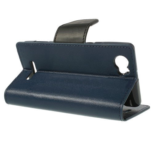 Bracevor Mercury Goospery Sonata Wallet Leather Flip Case for Sony Xperia M- Dark Blue Bracevor
