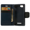 Mercury Goospery Fancy Diary Leather Case Cover for Sony Xperia M - Dark Blue