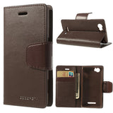 Mercury Goospery Sonata Wallet Leather Magnetic Case for Sony Xperia M - Brown