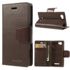Bracevor Mercury Goospery Sonata Wallet Leather Magnetic Case for Sony Xperia M - Brown