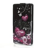Vertical Flip Leather Case Cover for Sony Xperia Z1 L39H - Hearts Design