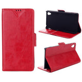 Executive Leather Wallet Case for Sony Xperia Z1 L39H - Red
