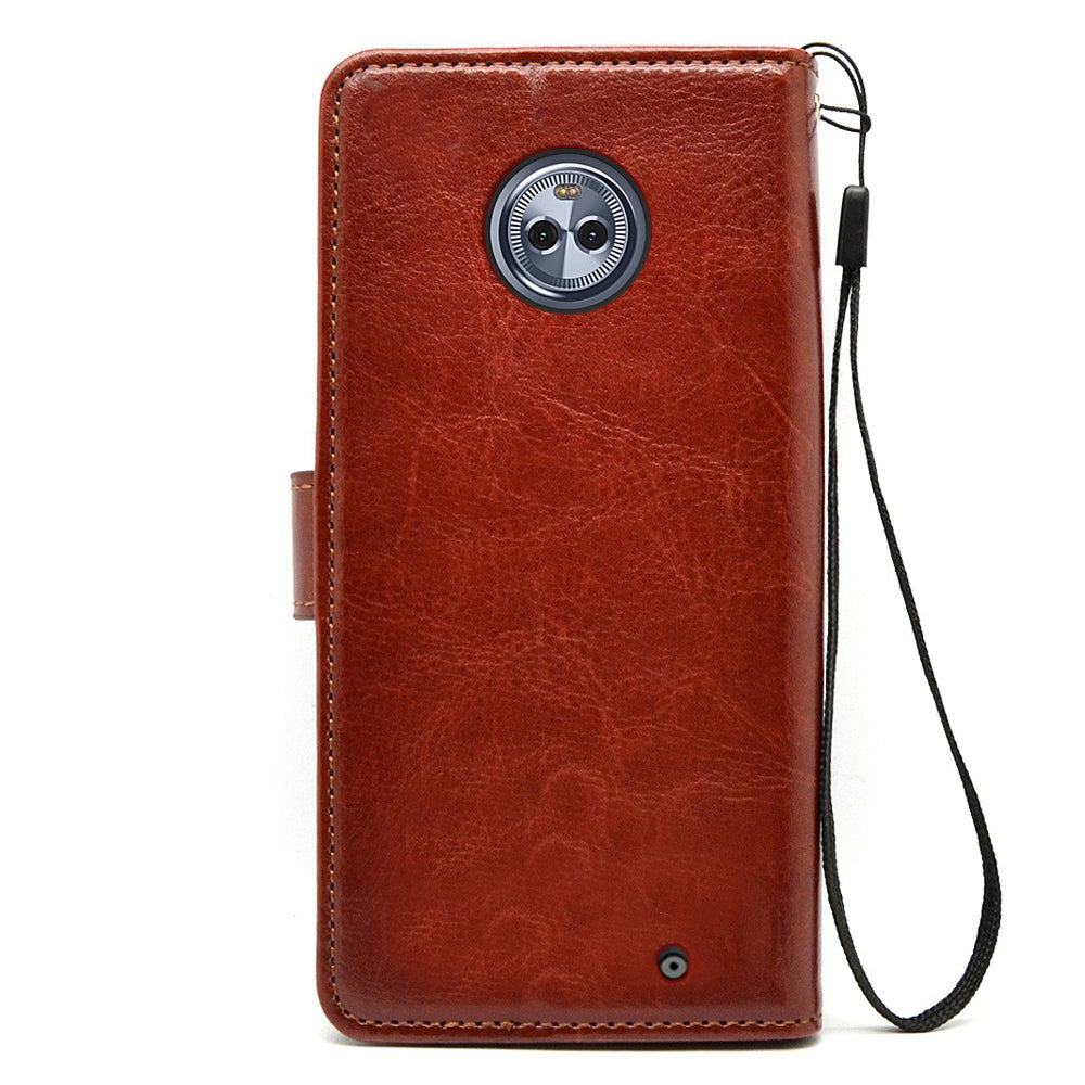 Bracevor Premium Flip Cover Case For Moto X4 | Inner TPU | Leather Wallet Stand - Executive Brown