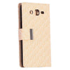 Bracevor Maze Pattern Wallet Stand Leather Case for Samsung Galaxy Grand 2 (Ivory)