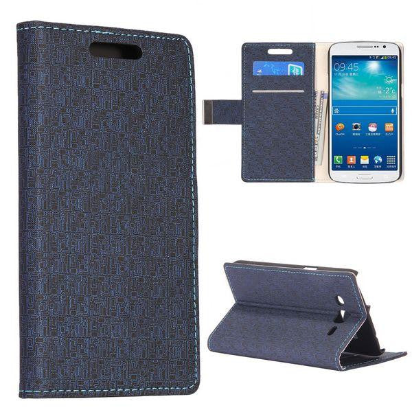 Bracevor Maze Pattern Wallet Stand Leather Case for Samsung Galaxy Grand 2 (Black)