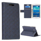 Bracevor Maze Pattern Wallet Stand Leather Case for Samsung Galaxy Grand 2 (Black)